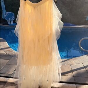 Elegant Off White Tulle Skirt